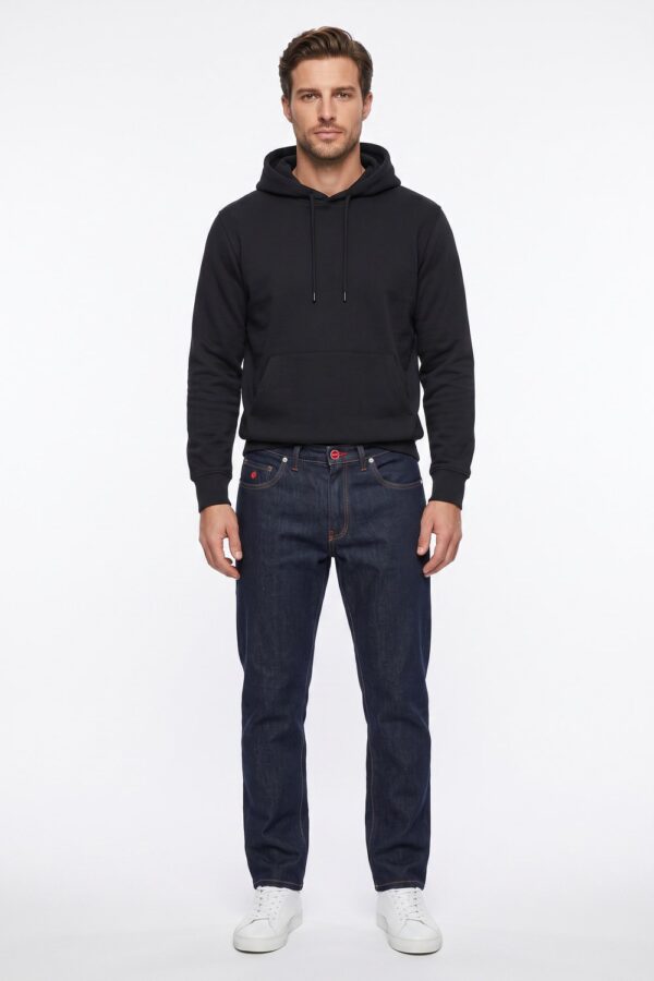 DENIM USED STONE WASH CUCITURE TABACCO COLOR BLU SCURO