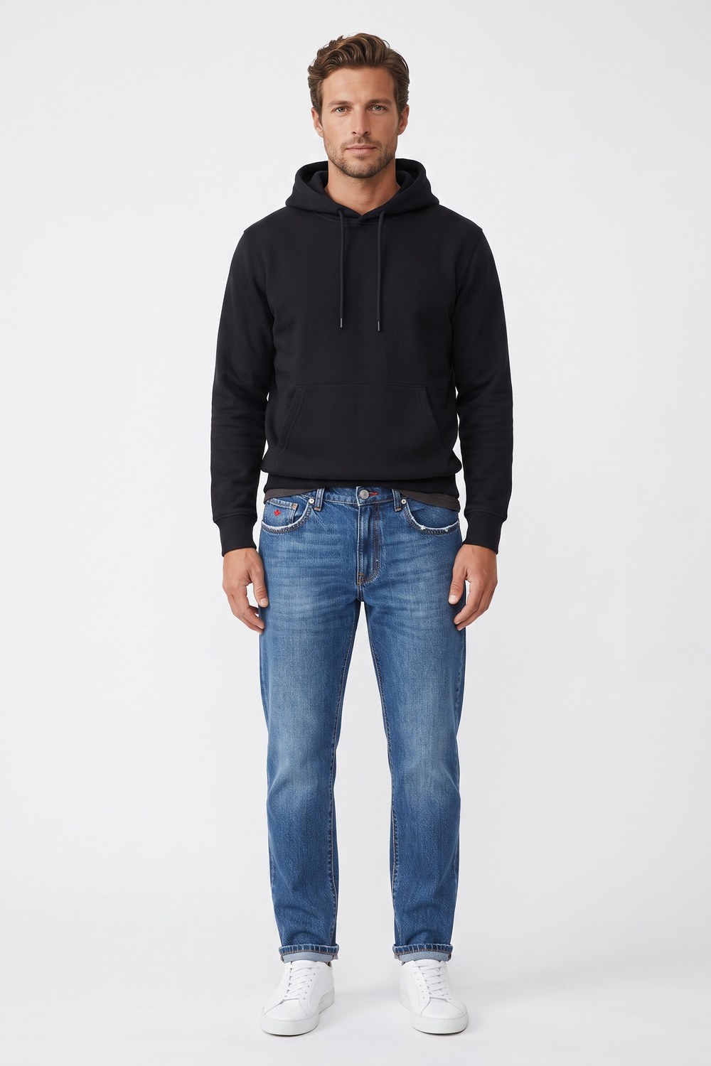 DENIM USED WASH TESSUTO GIAPPONESE COLOR BLU SCURO