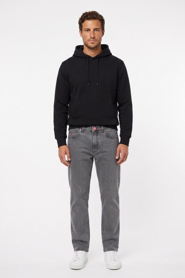 DENIM GRIGIO CON CUCITURE NERE COLOR GRIGIO