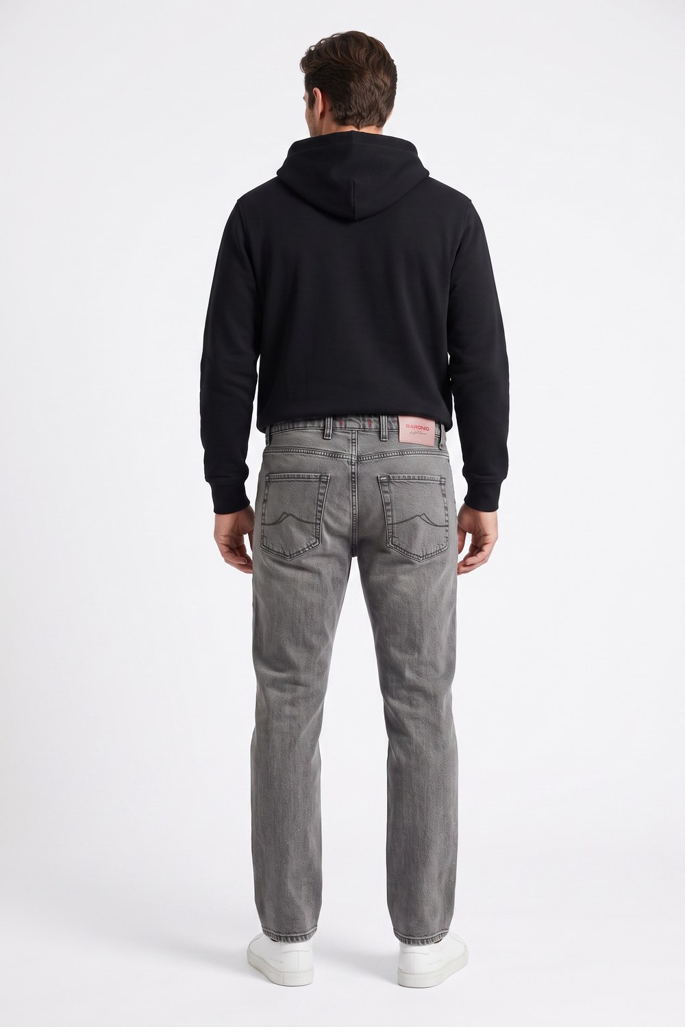 Denim grigio con cuciture nere Regular fit - immagine 2