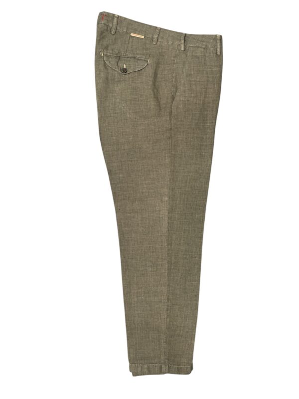 PANTALONE COMFORT FIT IN COTONE E LINO COLOR TEGOLA