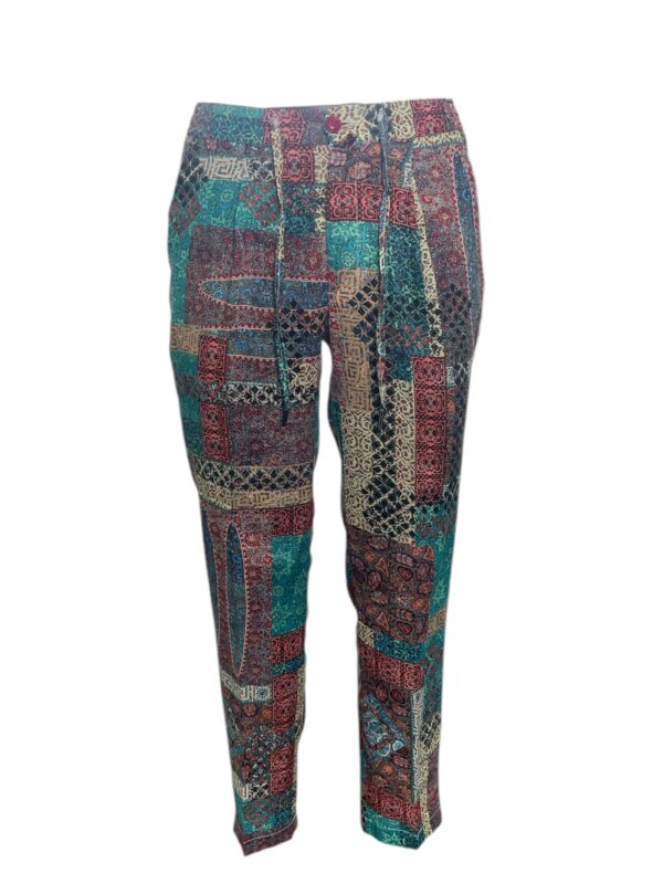 PANTALONE CON COULISSE E PINCES IN LINO COLOR FANTASIA