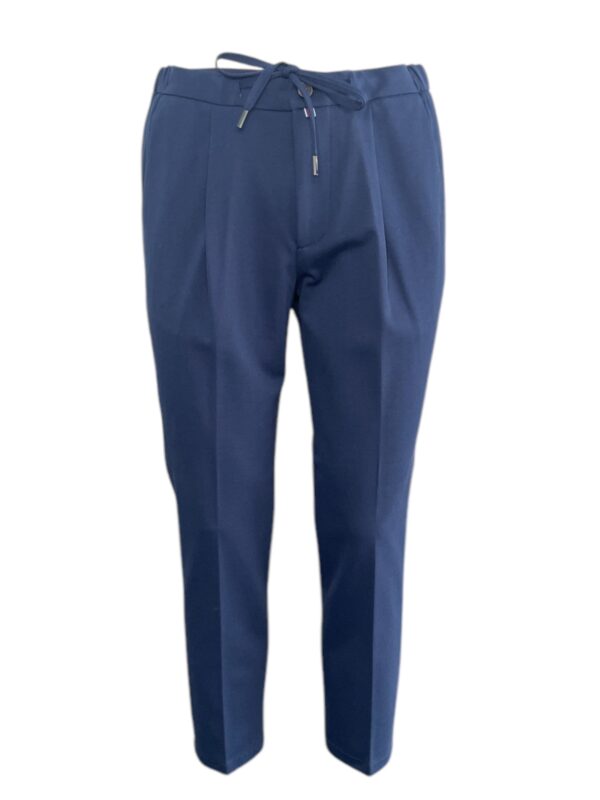 PANTALONE CON COULISSE IN JERSEY COLOR BLU