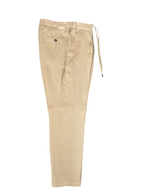 PANTALONE CON COULISSE IN LINO COLOR BEIGE