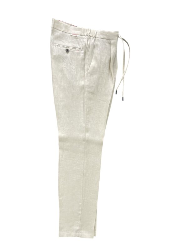 PANTALONE CON COULISSE IN LINO COLOR BEIGE