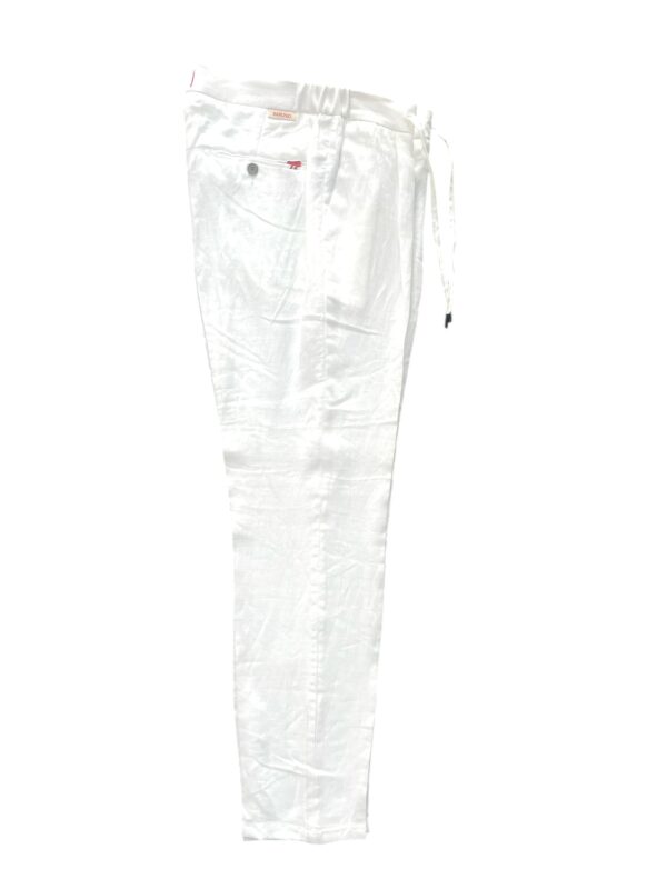 PANTALONE CON COULISSE IN LINO COLOR BIANCO