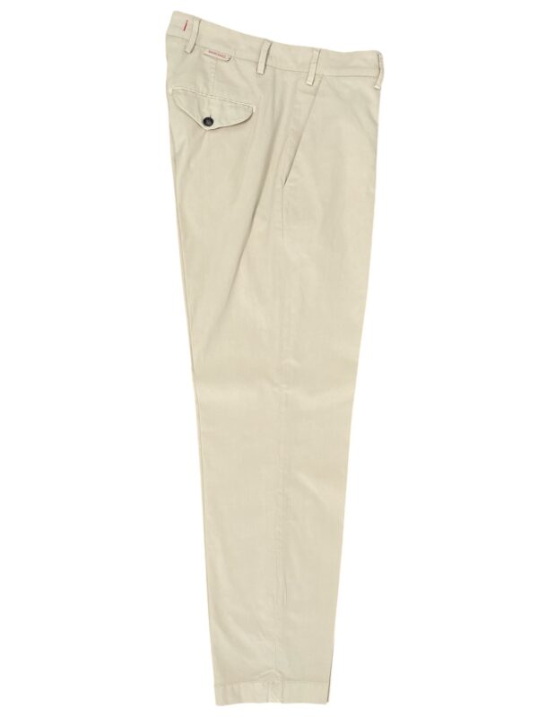 PANTALONE CON PATTINE COMFORT FIT IN POPELINE COLOR BEIGE