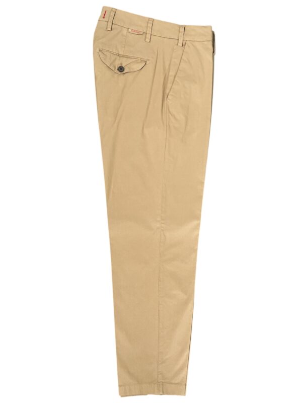 PANTALONE CON PATTINE COMFORT FIT IN POPELINE COLOR TORTORA