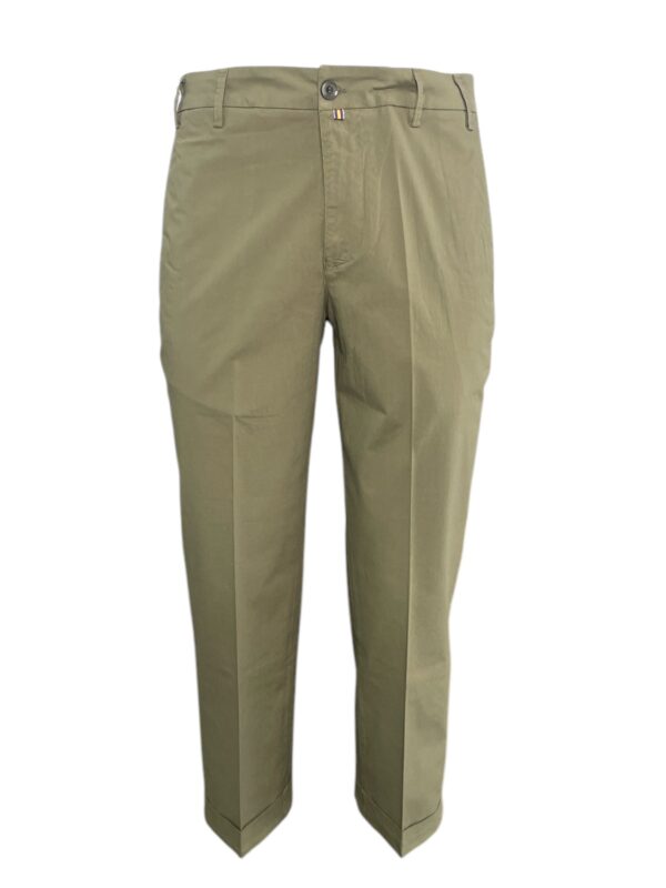 PANTALONE JAPAN FIT IN POPELINE COLOR VERDE OLIVA