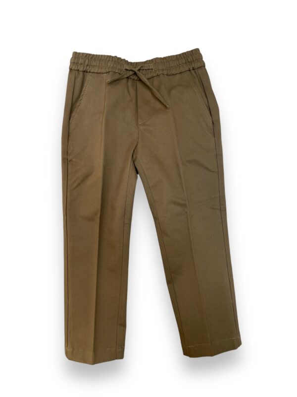 PANTALONE KIDS CON COULISSE IN GABARDINA COLOR TORTORA