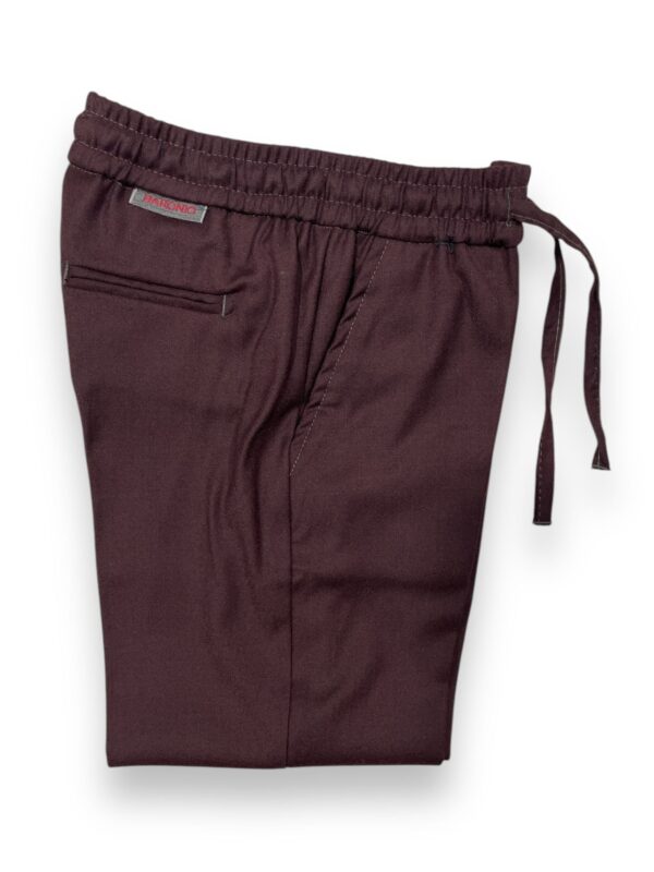 PANTALONE KIDS CON COULISSE IN LANA COLOR BORDEAUX