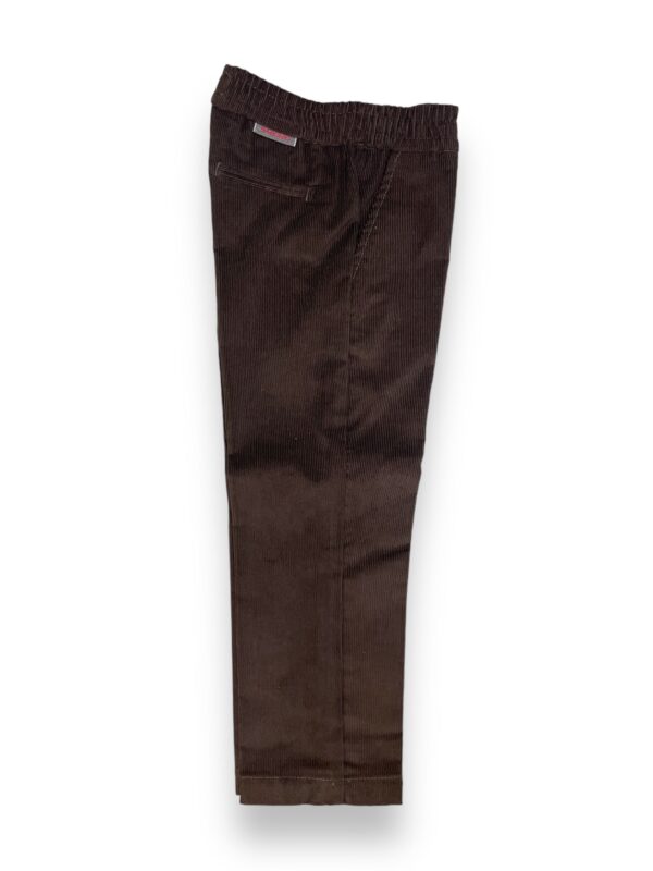 PANTALONE KIDS CON COULISSE IN VELLUTO 1000 RIGHE COLOR MORO