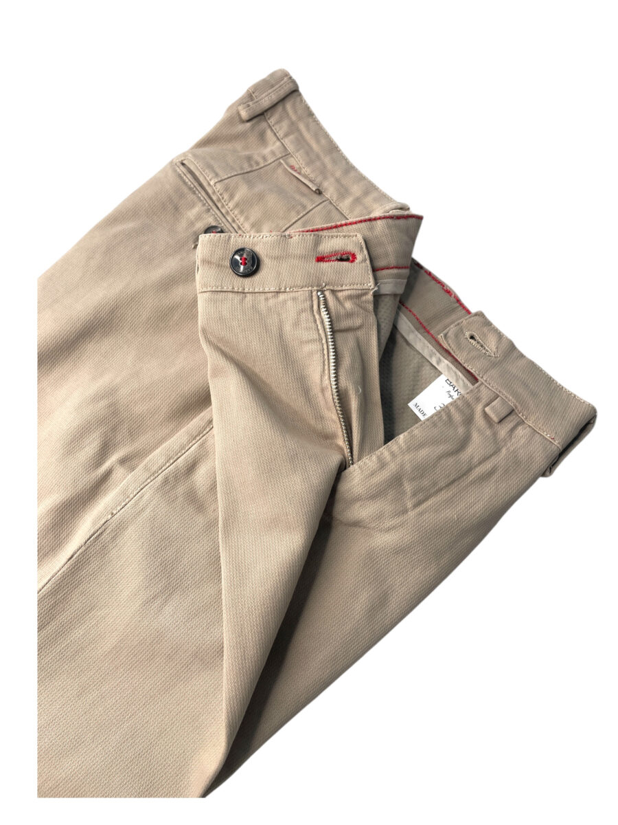 PANTALONE REGULAR FIT IN COTONE ARMATURATO COLOR BEIGE - immagine 3