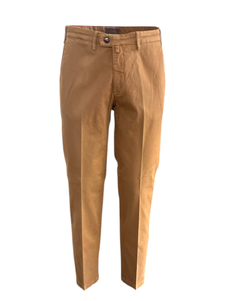 PANTALONE REGULAR FIT IN GABARDINE COLOR BISCOTTO - immagine 2