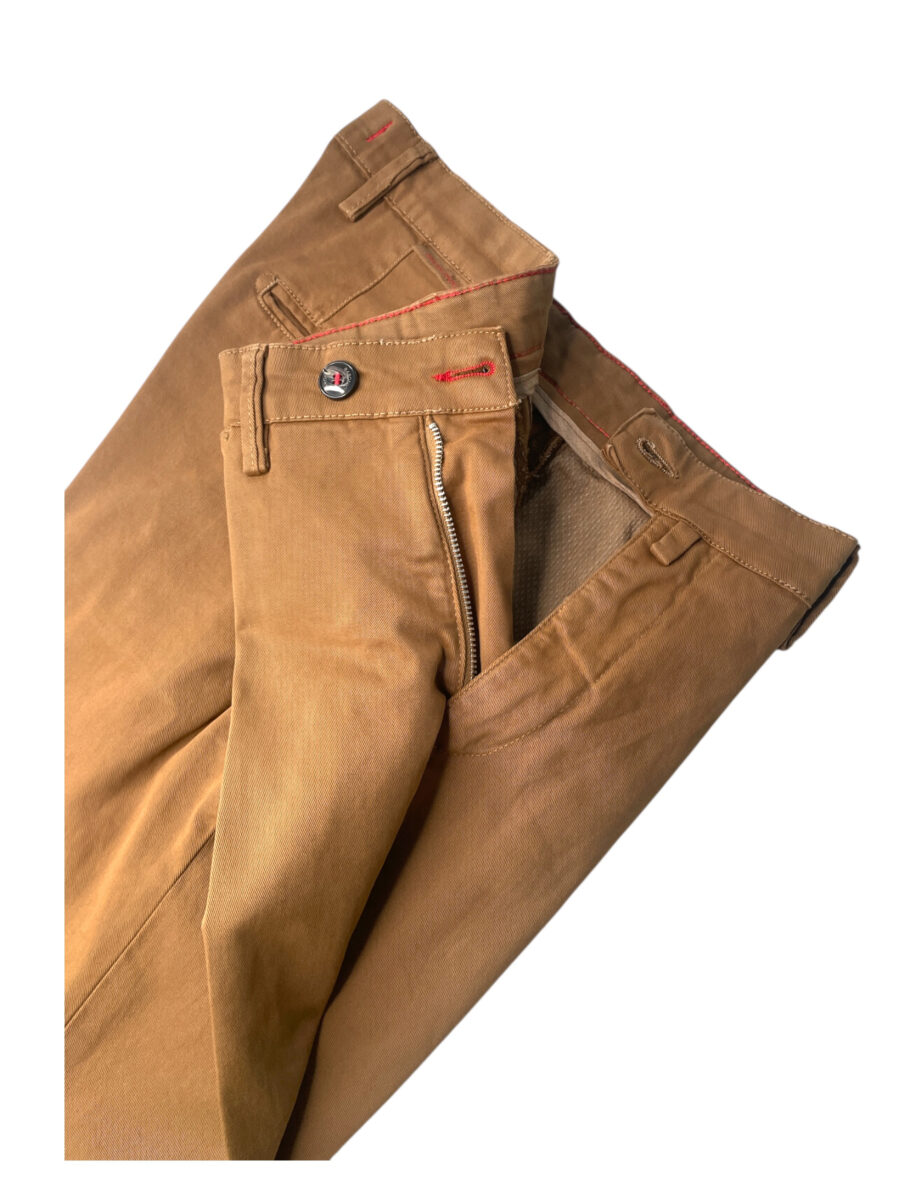 PANTALONE REGULAR FIT IN GABARDINE COLOR BISCOTTO - immagine 3