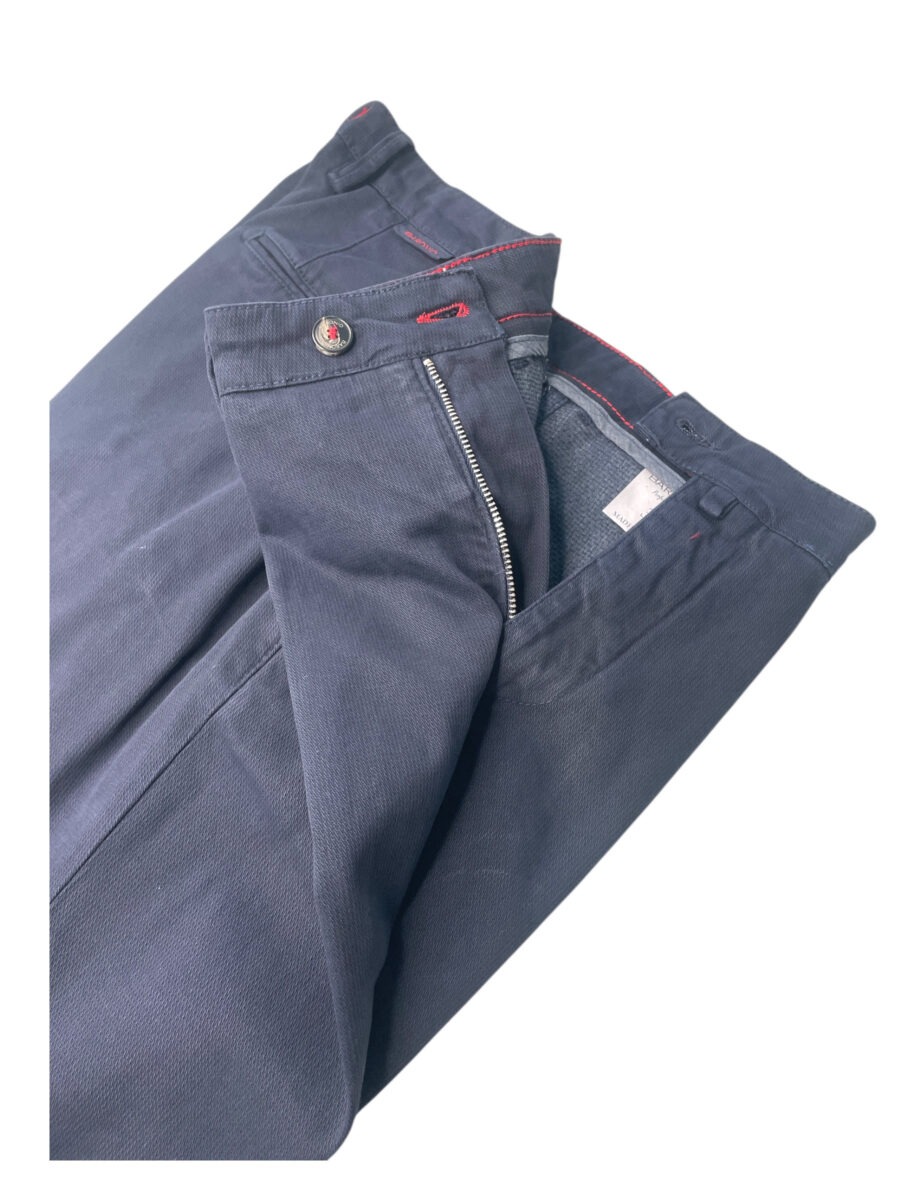 PANTALONE REGULAR FIT IN COTONE ARMATURATO COLOR BLU - immagine 3