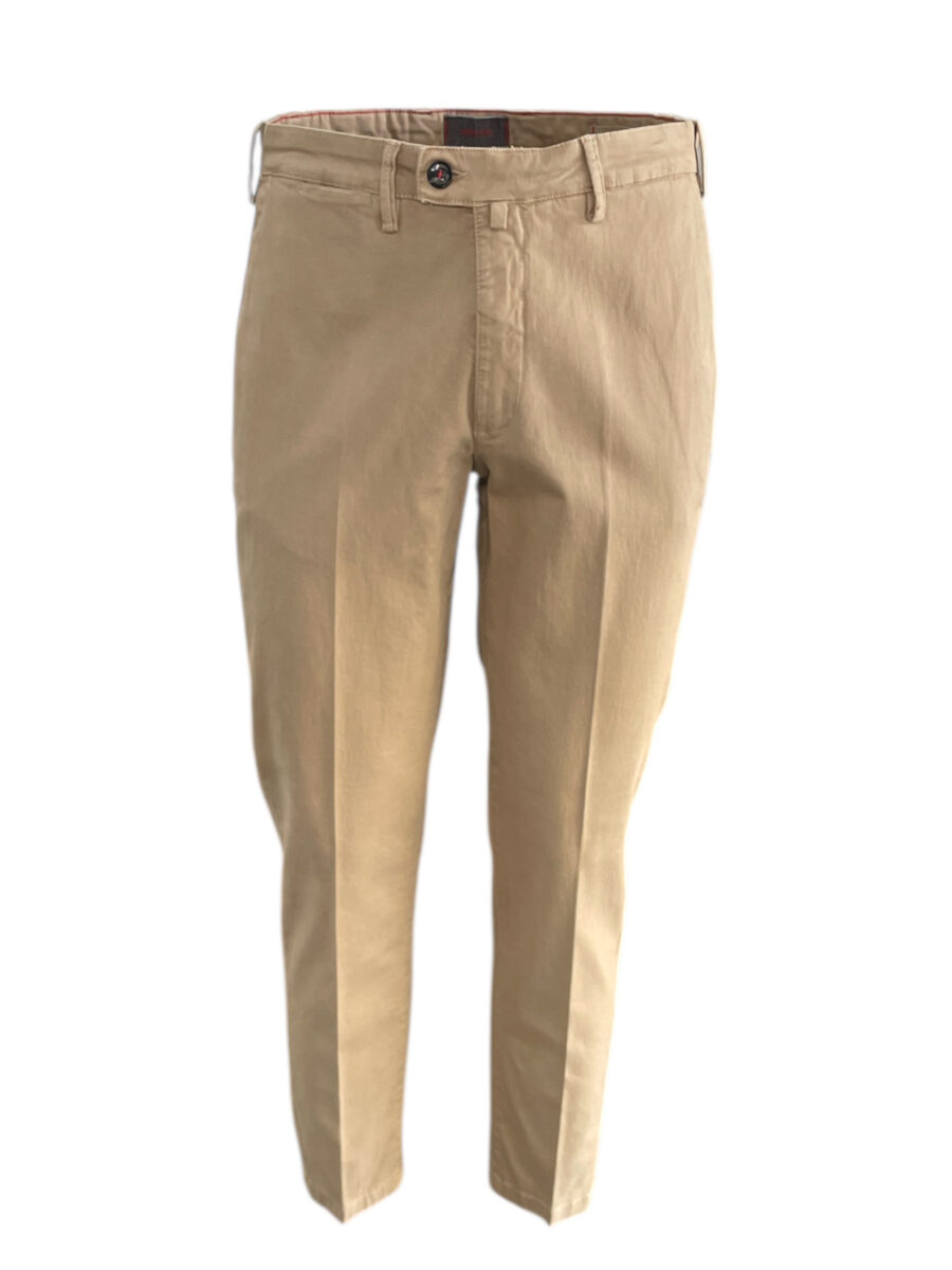 PANTALONE REGULAR FIT IN GABARDINE COLOR FANGO - immagine 2