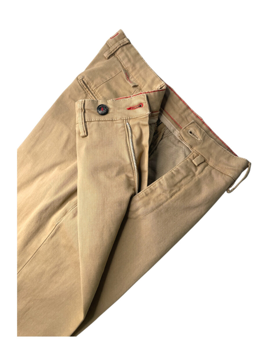 PANTALONE REGULAR FIT IN GABARDINE COLOR FANGO - immagine 3