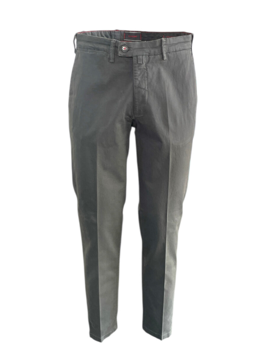 PANTALONE REGULAR FIT IN GABARDINE COLOR GRIGIO CHIARO - immagine 2