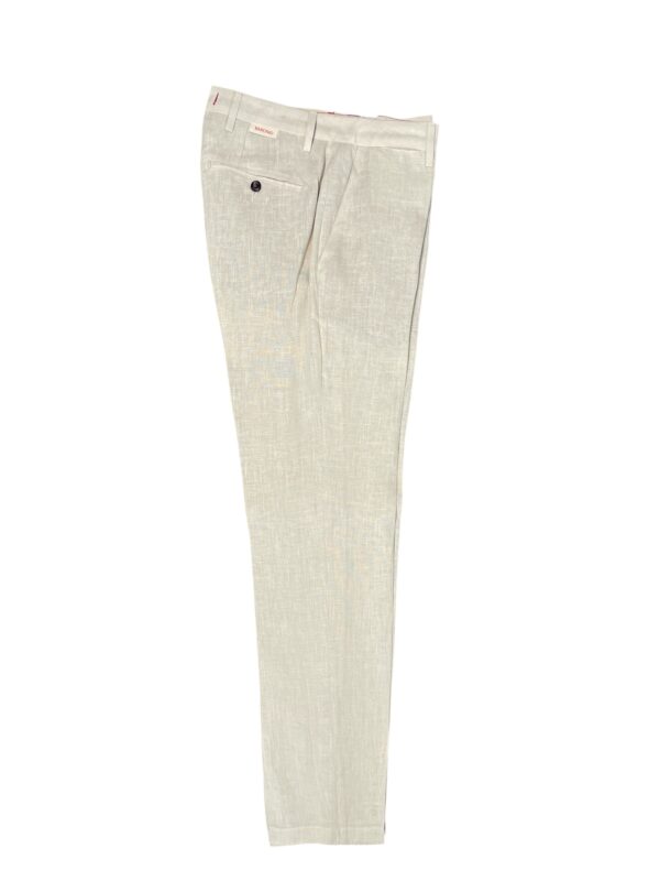 PANTALONE REGULAR FIT IN LINO COLOR BIANCO