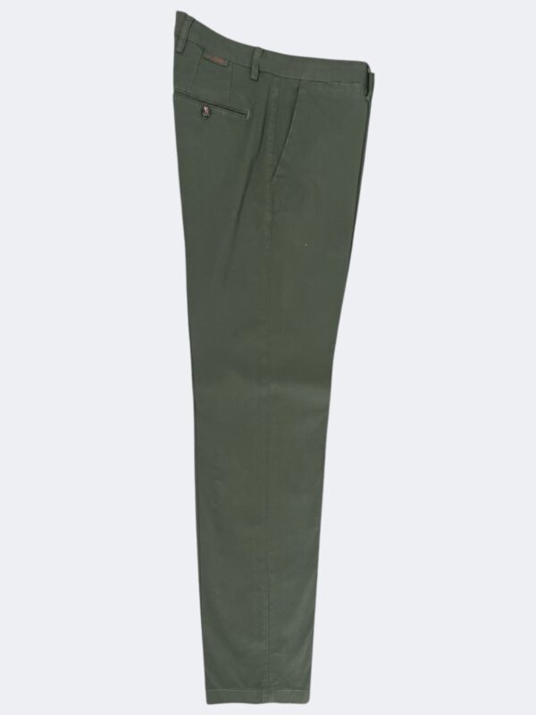 PANTALONE REGULAR FIT IN POPELINE COLOR VERDE MILITARE