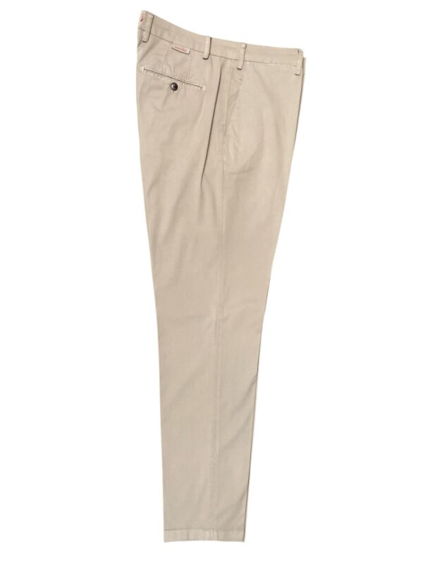 PANTALONE REGULAR FIT IN TESSUTO ARMATURATO COLOR FANGO