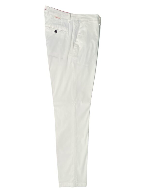 PANTALONE REGULAR FIT IN TESSUTO DIAGONALE COLOR BIANCO