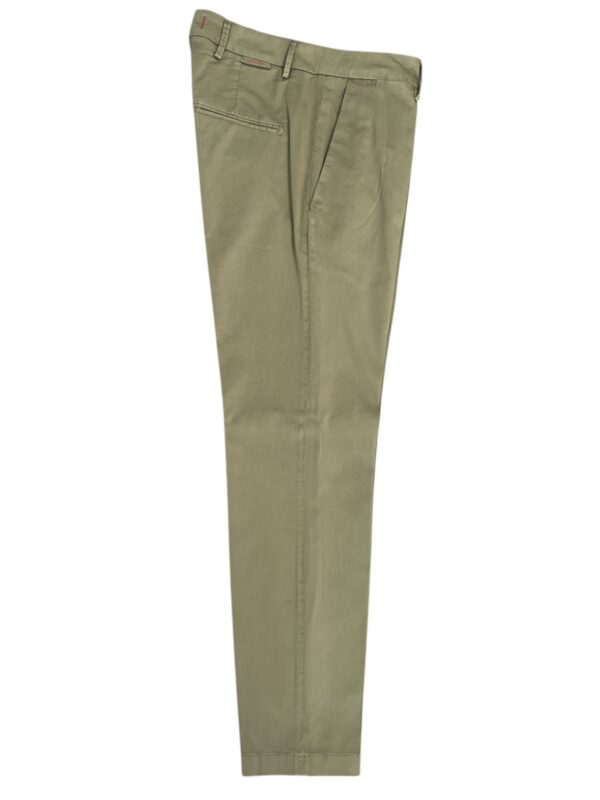 PANTALONE SLIM FIT IN GABARDINE COLOR VERDE OLIVA