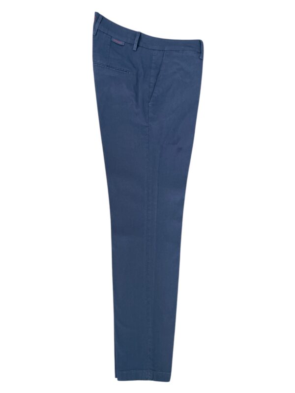 PANTALONE SLIM FIT IN LINO COLOR BLU