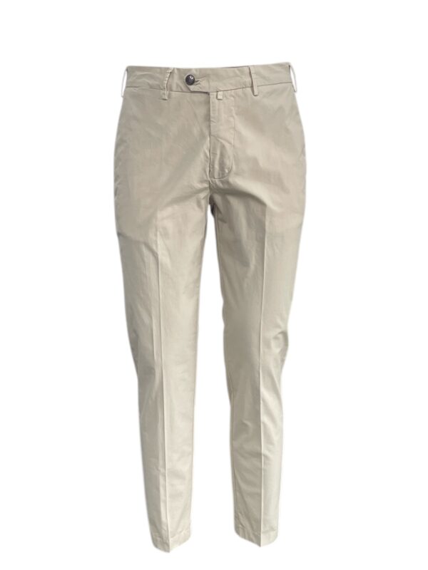 PANTALONE SLIM FIT IN POPELINE COLOR BEIGE