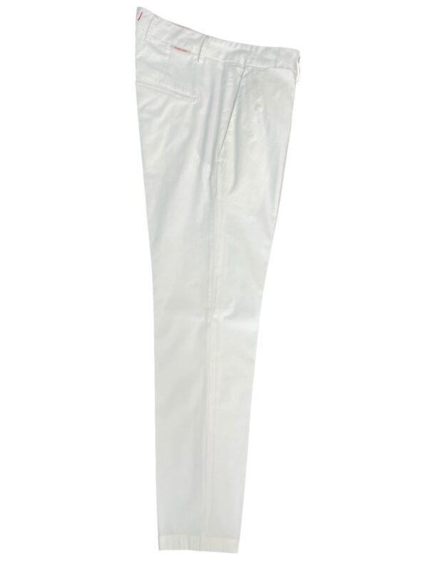 PANTALONE SLIM FIT IN POPELINE COLOR BIANCO
