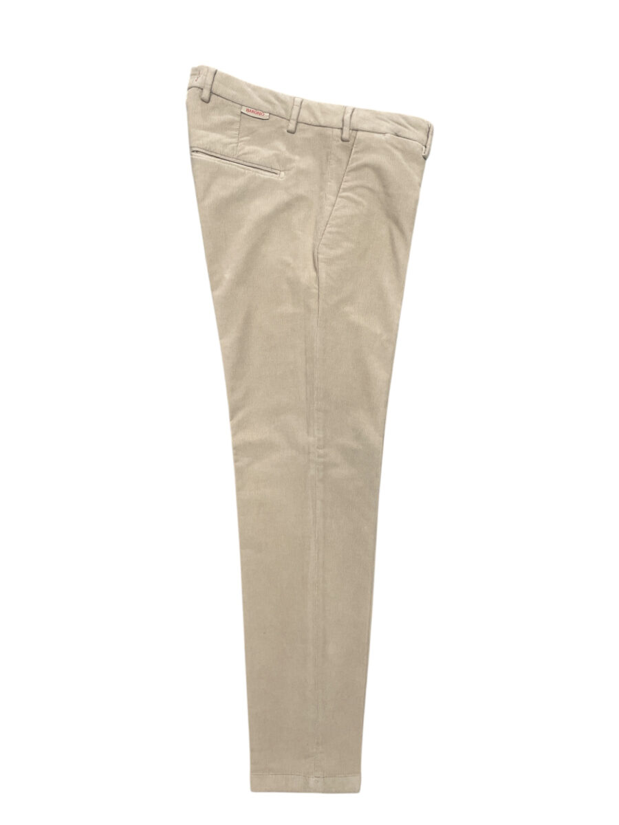 PANTALONE SLIM FIT IN VELLUTO ARMATURATO COLOR BEIGE