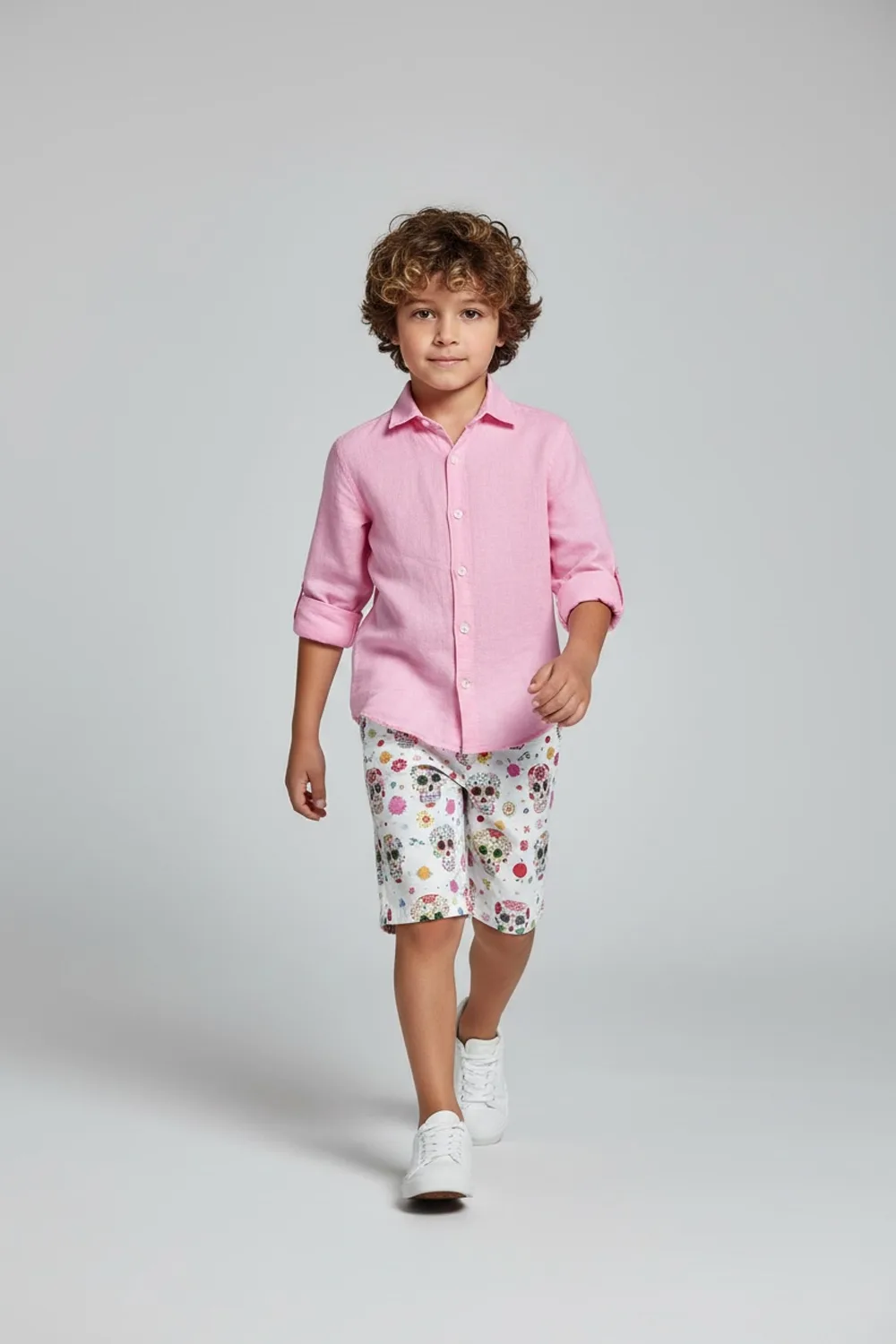 BERMUDA CHINO KIDS IN COTONE COLOR UNICO