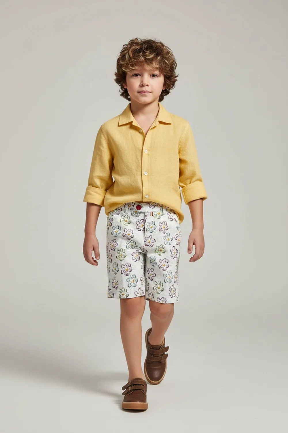 BERMUDA CHINO KIDS STAMPATO IN COTONE COLOR UNICO