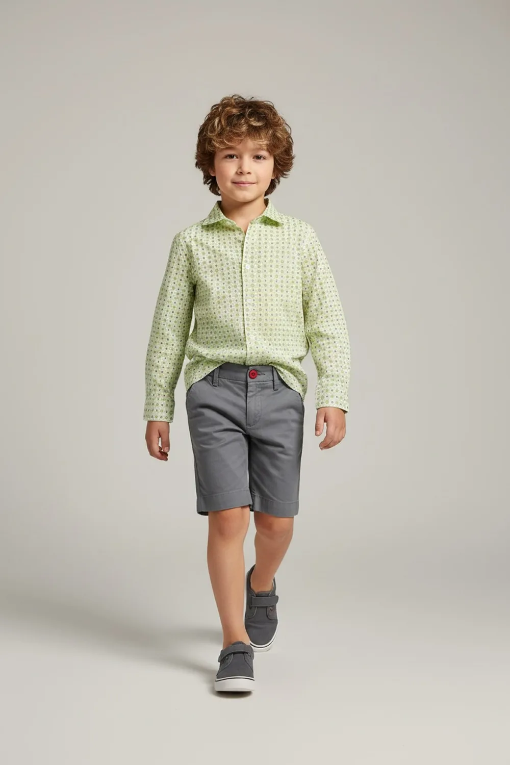 BERMUDA CHINO KIDS IN COTONE COLOR GRIGIO MEDIO
