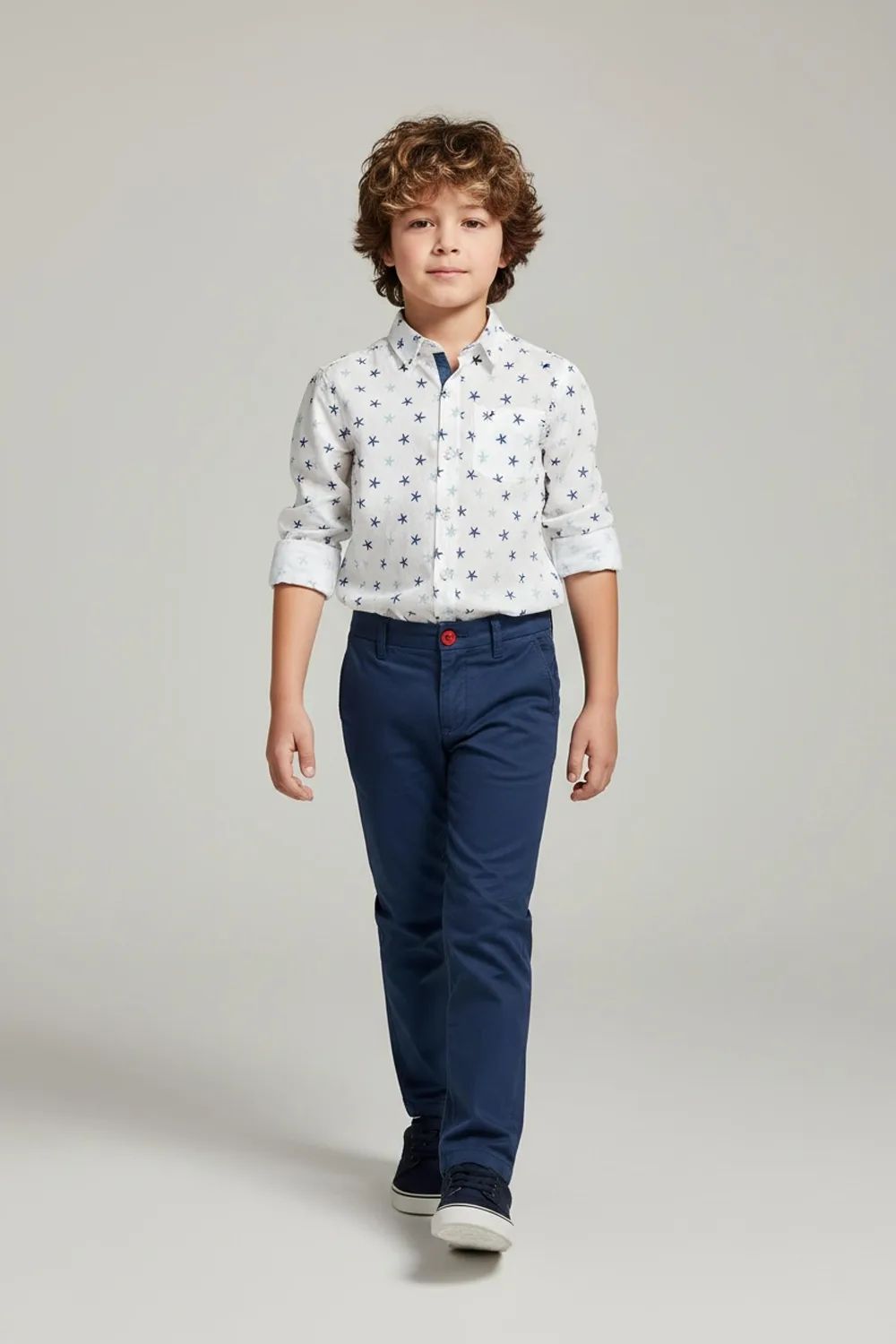 PANTALONE KIDS PRINCE IN GABARDINE COLOR BLU CHIARO