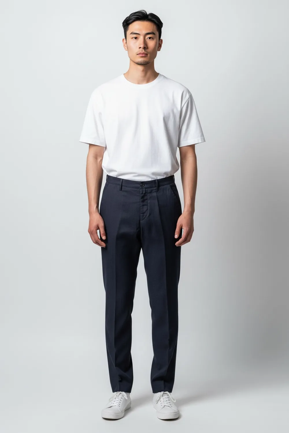 PANTALONE CON COULISSE IN LINO COLOR BLU SCURO