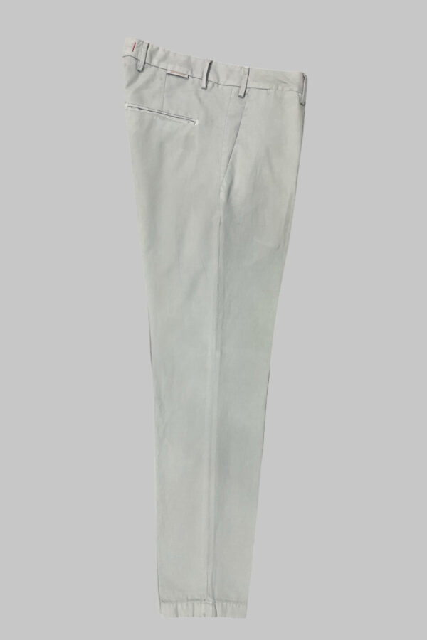 PANTALONE REEF SLIM FIT IN MISTO LINO DIAGONALE COLOR GRIGIO CHIARO