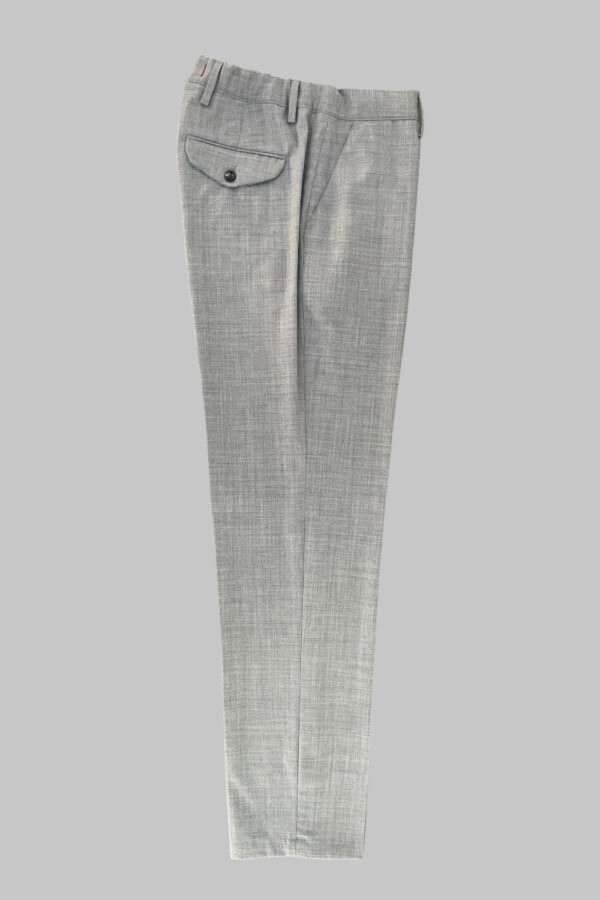 PANTALONE CON ELASTICO IN FRESCO LANA COLOR GRIGIO CHIARO