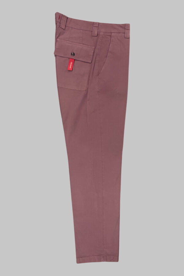 PANTALONE TASCA AMERICA CON TASCHE SUL RETRO IN POPELINE COLOR ROSA ANTICO