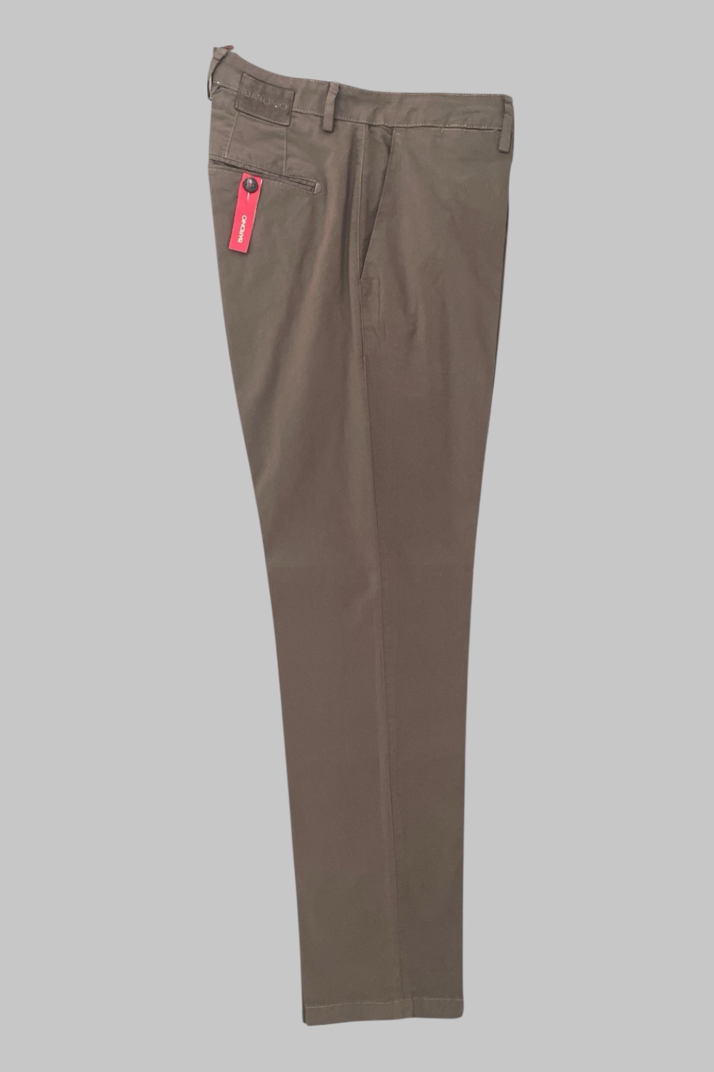 PANTALONE CHINO REGULAR FIT IN POPELINE COLOR MORO