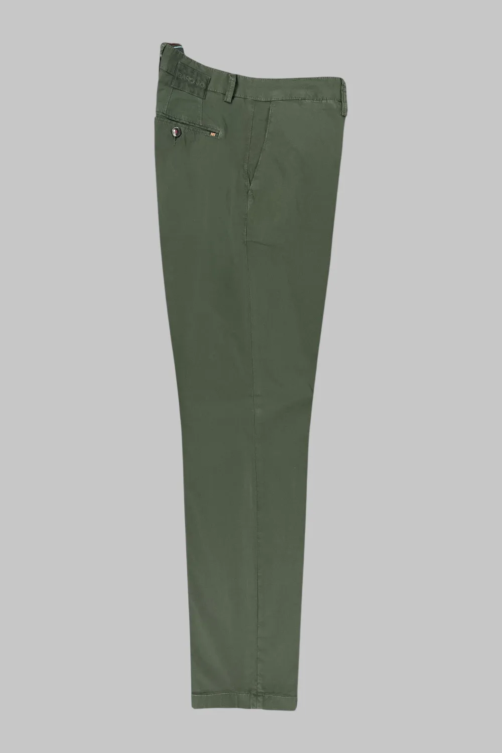 PANTALONE CHINO REGULAR FIT IN POPELINE COLOR VERDE MILITARE