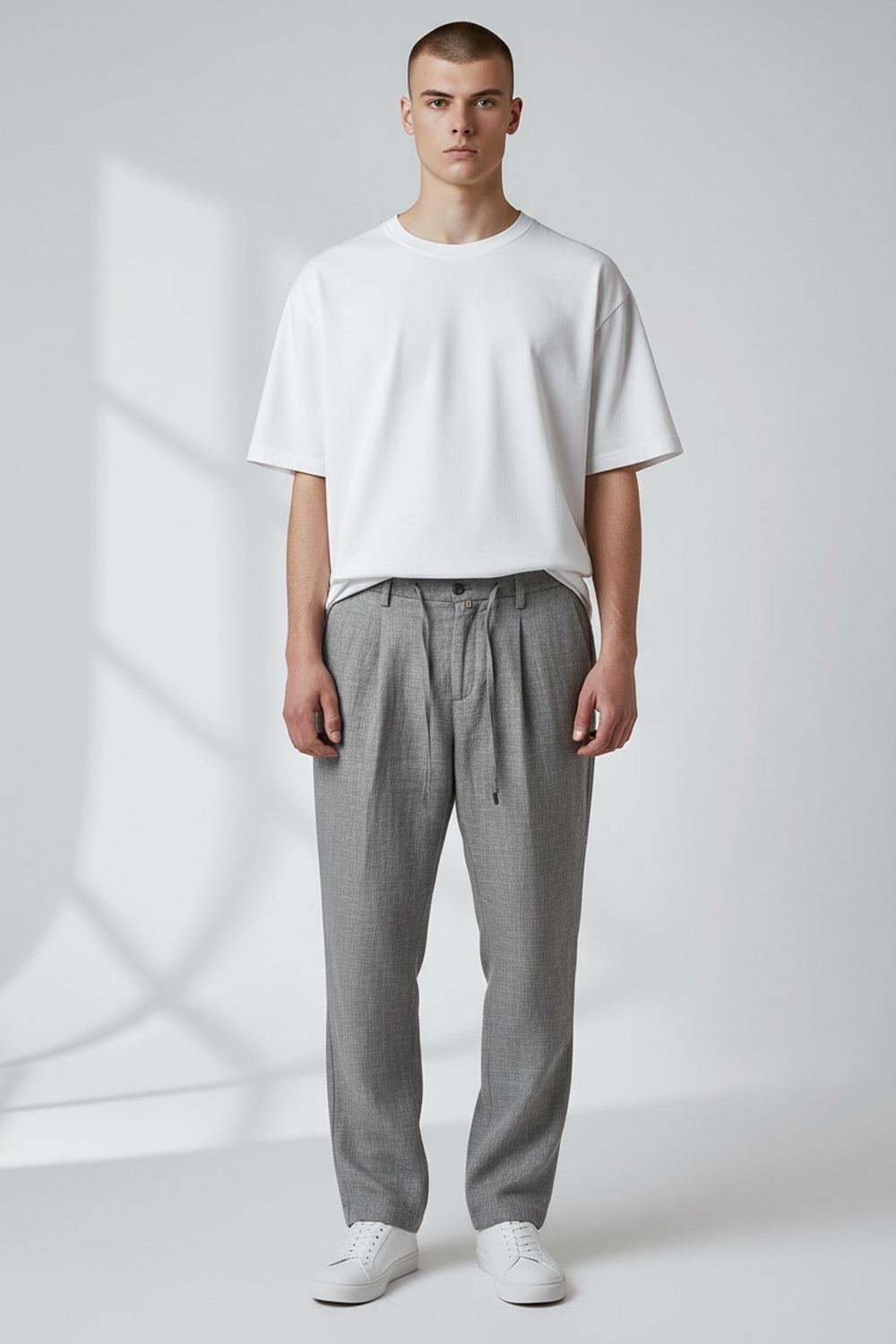 PANTALONE SHELBY COMFORT FIT IN LINO COLOR GRIGIO MEDIO