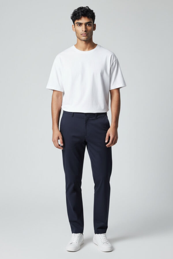 PANTALONE CON COULISSE IN JERSEY COLOR BLU SCURO