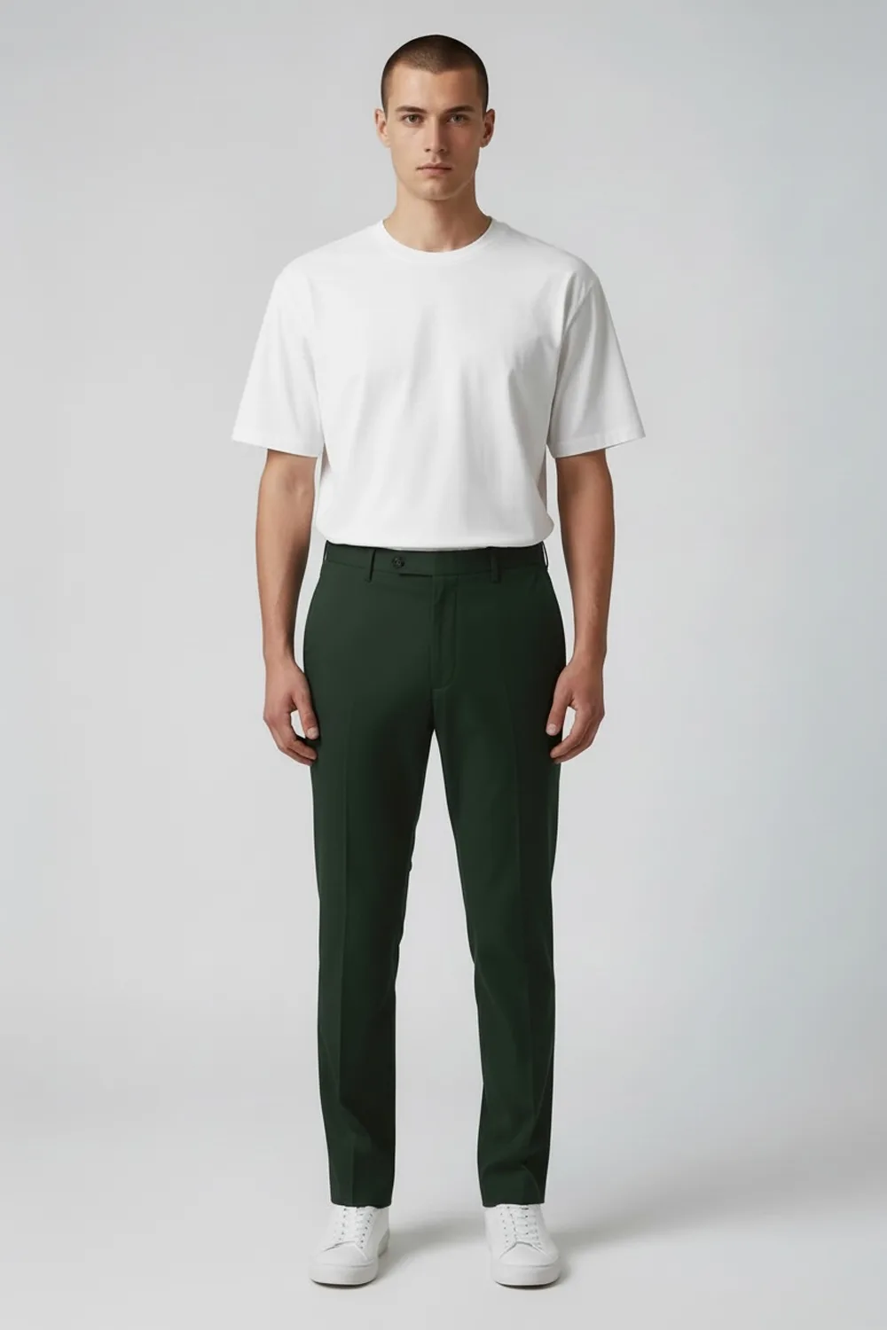 PANTALONE GOBI TASCA AMERICA CON TAGLIO DRITTO IN RASO COLOR VERDE MILITARE