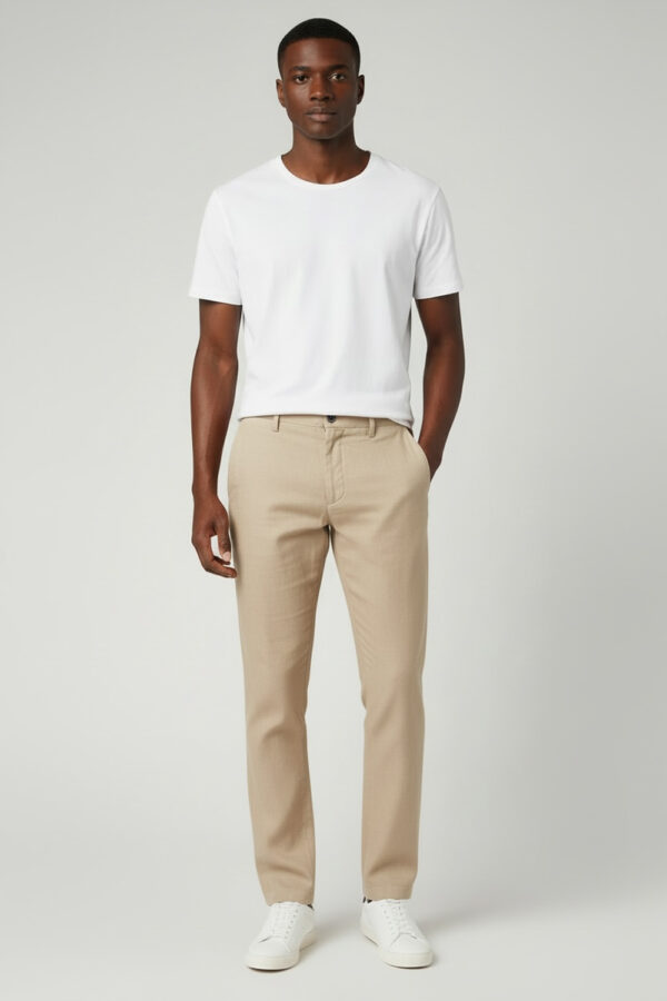 PANTALONE CHINO REGULAR FIT IN GABARDINE COLOR FANGO