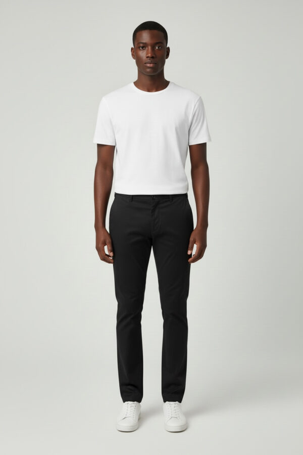 PANTALONE CHINO REGULAR FIT IN GABARDINE COLOR NERO