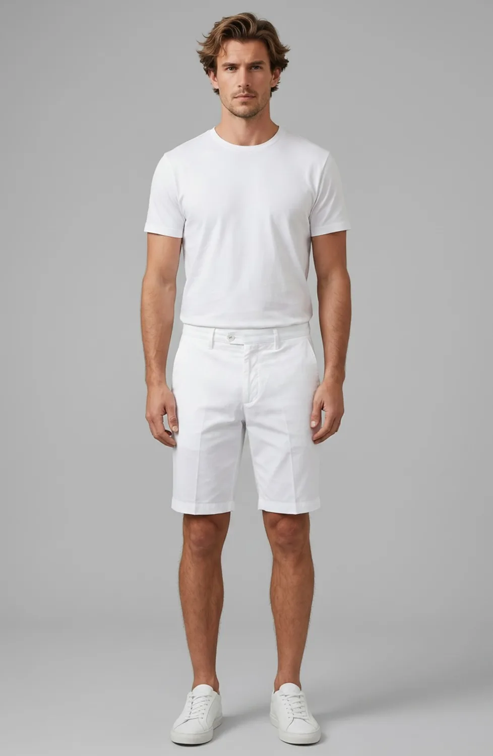 SHORT REGULAR FIT IN COTONE COLOR BIANCO