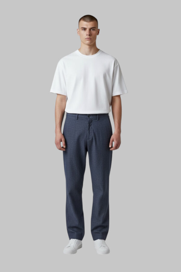 PANTALONE CON ELASTICO IN DENIM CHAMBRAY