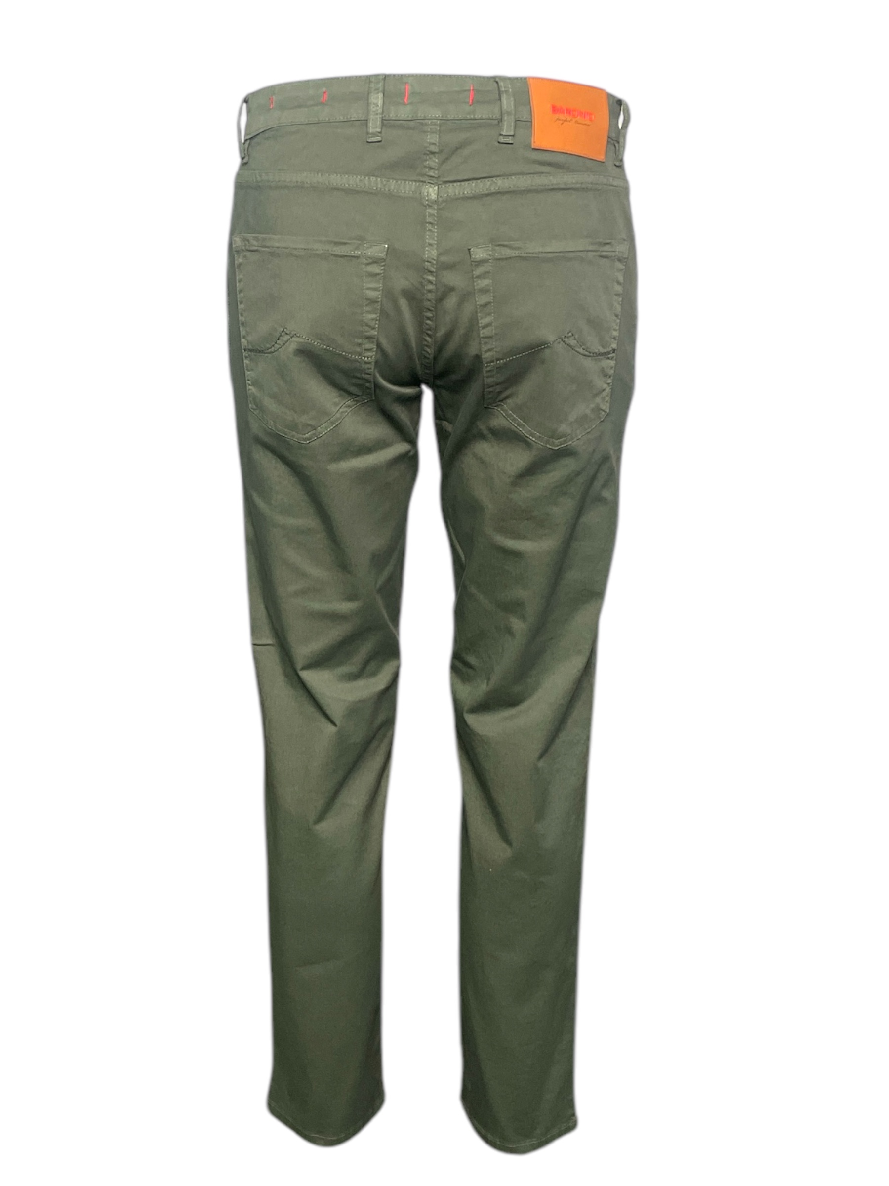 JEANS 5 TASCHE REGULAR FIT IN GABARDINE COLOR VERDE MILITARE - immagine 3